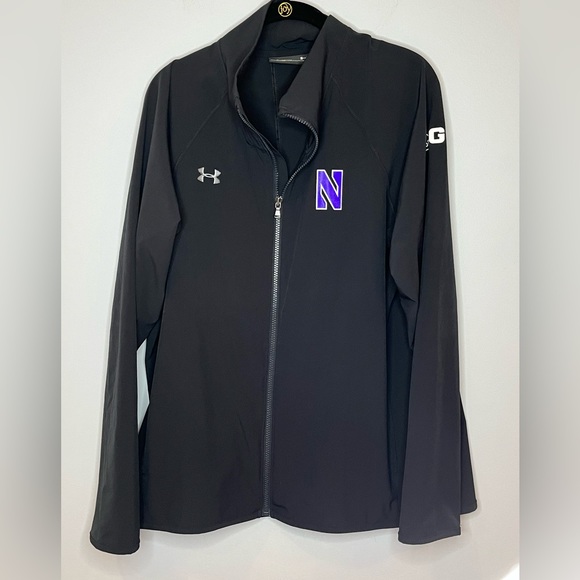 EUC Men's Under Armour Northwestern black lightweight sideline jacket size Large - Picture 2 of 6